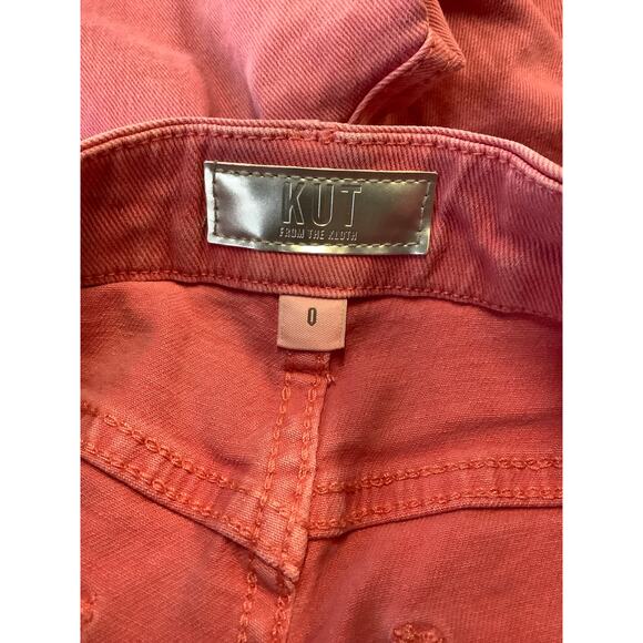 Kut From The Kloth Women's 0 Pink Meg Fab Ab High Rise Wide Leg Jeans O16-14 - Picture 8 of 9